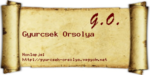 Gyurcsek Orsolya névjegykártya